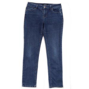 Roz & Ali 5 Pocket Straight leg Jeans  Embroidered Pockets	Blue	Size	6 Average